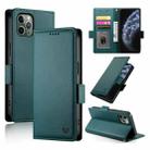 For iPhone 11 Pro Side Buckle Magnetic Frosted Leather Phone Case(Dark Green) - 1