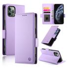 For iPhone 11 Pro Side Buckle Magnetic Frosted Leather Phone Case(Purple) - 1