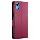 For iPhone XR Side Buckle Magnetic Frosted Leather Phone Case(Wine Red) - 3