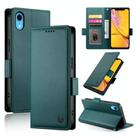 For iPhone XR Side Buckle Magnetic Frosted Leather Phone Case(Dark Green) - 1