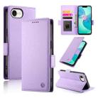 For iPhone SE 2024 Side Buckle Magnetic Frosted Leather Phone Case(Purple) - 1