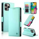 For iPhone 16 Pro Max Side Buckle Magnetic Frosted Leather Phone Case(Mint Green) - 1