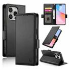 For iPhone 16 Pro Side Buckle Magnetic Frosted Leather Phone Case(Black) - 1