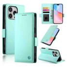 For iPhone 16 Pro Side Buckle Magnetic Frosted Leather Phone Case(Mint Green) - 1