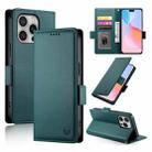 For iPhone 16 Pro Side Buckle Magnetic Frosted Leather Phone Case(Dark Green) - 1