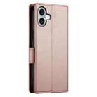 For iPhone 16 Plus Side Buckle Magnetic Frosted Leather Phone Case(Rose Gold) - 3