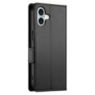 For iPhone 16 Plus Side Buckle Magnetic Frosted Leather Phone Case(Black) - 3