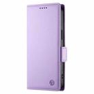 For iPhone 16 Plus Side Buckle Magnetic Frosted Leather Phone Case(Purple) - 2