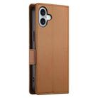 For iPhone 16 Plus Side Buckle Magnetic Frosted Leather Phone Case(Brown) - 3