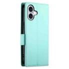 For iPhone 16 Side Buckle Magnetic Frosted Leather Phone Case(Mint Green) - 3