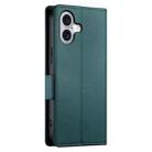 For iPhone 16 Side Buckle Magnetic Frosted Leather Phone Case(Dark Green) - 3