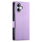 For iPhone 16 Side Buckle Magnetic Frosted Leather Phone Case(Purple) - 3