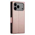 For iPhone 17 Pro Max Side Buckle Magnetic Frosted Leather Phone Case(Rose Gold) - 3