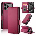 For iPhone 17 Pro Max Side Buckle Magnetic Frosted Leather Phone Case(Wine Red) - 1