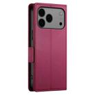 For iPhone 17 Pro Max Side Buckle Magnetic Frosted Leather Phone Case(Wine Red) - 3