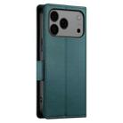 For iPhone 17 Pro Max Side Buckle Magnetic Frosted Leather Phone Case(Dark Green) - 3