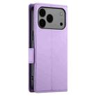 For iPhone 17 Pro Max Side Buckle Magnetic Frosted Leather Phone Case(Purple) - 3