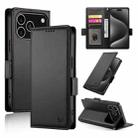 For iPhone 17 Pro Side Buckle Magnetic Frosted Leather Phone Case(Black) - 1