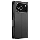 For iPhone 17 Pro Side Buckle Magnetic Frosted Leather Phone Case(Black) - 3
