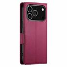 For iPhone 17 Pro Side Buckle Magnetic Frosted Leather Phone Case(Wine Red) - 3