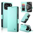 For iPhone 17 Pro Side Buckle Magnetic Frosted Leather Phone Case(Mint Green) - 1