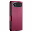 For iPhone 17 Air Side Buckle Magnetic Frosted Leather Phone Case(Wine Red) - 3