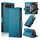 For iPhone 17 Air Side Buckle Magnetic Frosted Leather Phone Case(Blue) - 1