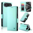 For iPhone 17 Air Side Buckle Magnetic Frosted Leather Phone Case(Mint Green) - 1