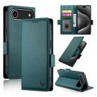 For iPhone 17 Air Side Buckle Magnetic Frosted Leather Phone Case(Dark Green) - 1