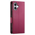 For iPhone 17 Side Buckle Magnetic Frosted Leather Phone Case(Wine Red) - 3
