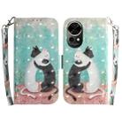 For Huawei nova 12 3D Colored Horizontal Flip Leather Phone Case(Black White Cat) - 1