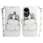 For Huawei nova 12 3D Colored Horizontal Flip Leather Phone Case(Cute Cat) - 1