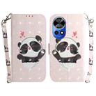 For Huawei nova 12 Pro 3D Colored Horizontal Flip Leather Phone Case(Heart Panda) - 1