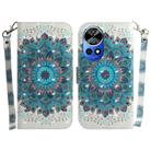 For Huawei nova 12 Ultra 3D Colored Horizontal Flip Leather Phone Case(Peacock Wreath) - 1