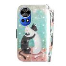 For Huawei nova 12 Ultra 3D Colored Horizontal Flip Leather Phone Case(Black White Cat) - 3