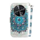 For Huawei nova 12i 4G Global 3D Colored Horizontal Flip Leather Phone Case(Peacock Wreath) - 3