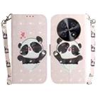 For Huawei nova 12i 4G Global 3D Colored Horizontal Flip Leather Phone Case(Heart Panda) - 1