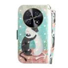 For Huawei nova 12i 4G Global 3D Colored Horizontal Flip Leather Phone Case(Black White Cat) - 3