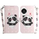 For Huawei nova 14 3D Colored Horizontal Flip Leather Phone Case(Heart Panda) - 1