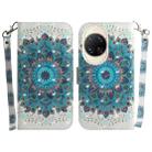 For Huawei nova 14 Ultra 3D Colored Horizontal Flip Leather Phone Case(Peacock Wreath) - 1