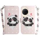 For Huawei nova 14 Ultra 3D Colored Horizontal Flip Leather Phone Case(Heart Panda) - 1
