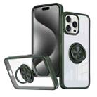 For iPhone 15 Pro Max Ring Holder PC Hybrid TPU Phone Case(Green) - 1