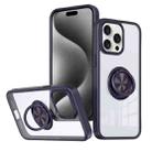 For iPhone 15 Pro Max Ring Holder PC Hybrid TPU Phone Case(Purple) - 1