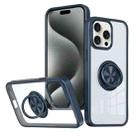 For iPhone 15 Pro Ring Holder PC Hybrid TPU Phone Case(Blue) - 1
