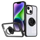 For iPhone 14 Plus Ring Holder PC Hybrid TPU Phone Case(Black) - 1