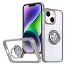 For iPhone 14 Plus Ring Holder PC Hybrid TPU Phone Case(Grey) - 1