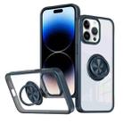 For iPhone 14 Pro Ring Holder PC Hybrid TPU Phone Case(Blue) - 1