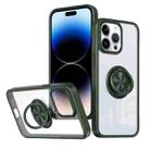 For iPhone 14 Pro Ring Holder PC Hybrid TPU Phone Case(Green) - 1