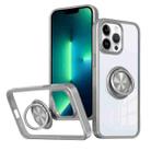 For iPhone 13 Pro Max Ring Holder PC Hybrid TPU Phone Case(Grey) - 1