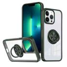 For iPhone 13 Pro Max Ring Holder PC Hybrid TPU Phone Case(Green) - 1